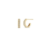 Zoë Chicco 14k Gold Pavé Diamond Octagon Huggie Hoops Earrings