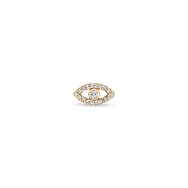 Single Zoë Chicco 14k Gold Pavé Diamond Evil Eye Stud Earring