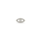 Single Zoë Chicco 14k Gold Pavé Diamond Evil Eye Stud Earring