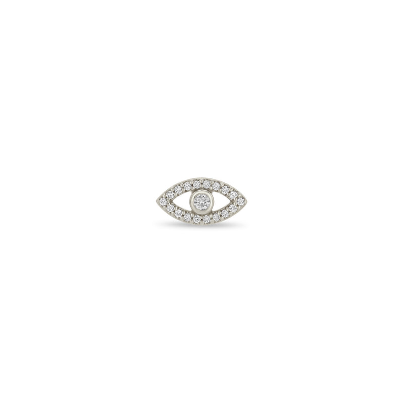 Single Zoë Chicco 14k Gold Pavé Diamond Evil Eye Stud Earring