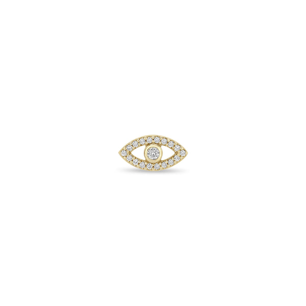 Single Zoë Chicco 14k Gold Pavé Diamond Evil Eye Stud Earring