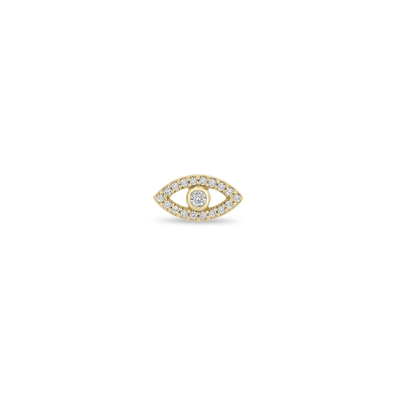 Single Zoë Chicco 14k Gold Pavé Diamond Evil Eye Stud Earring