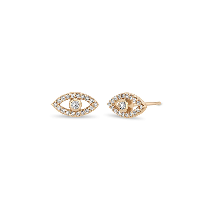 Zoë Chicco 14k Gold Pavé Diamond Evil Eye Stud Earrings