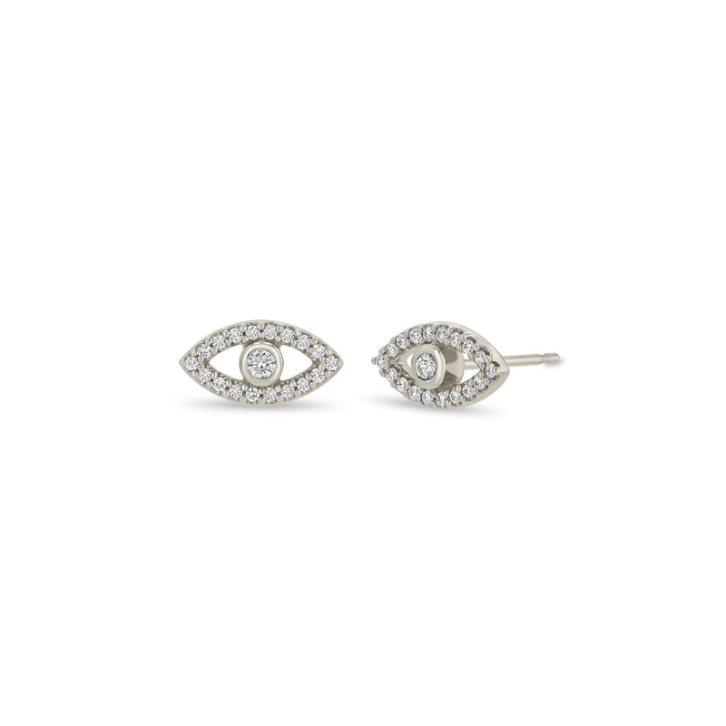 Zoë Chicco 14k Gold Pavé Diamond Evil Eye Stud Earrings