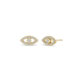 Zoë Chicco 14k Gold Pavé Diamond Evil Eye Stud Earrings