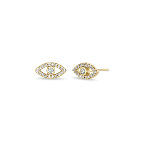 Zoë Chicco 14k Gold Pavé Diamond Evil Eye Stud Earrings