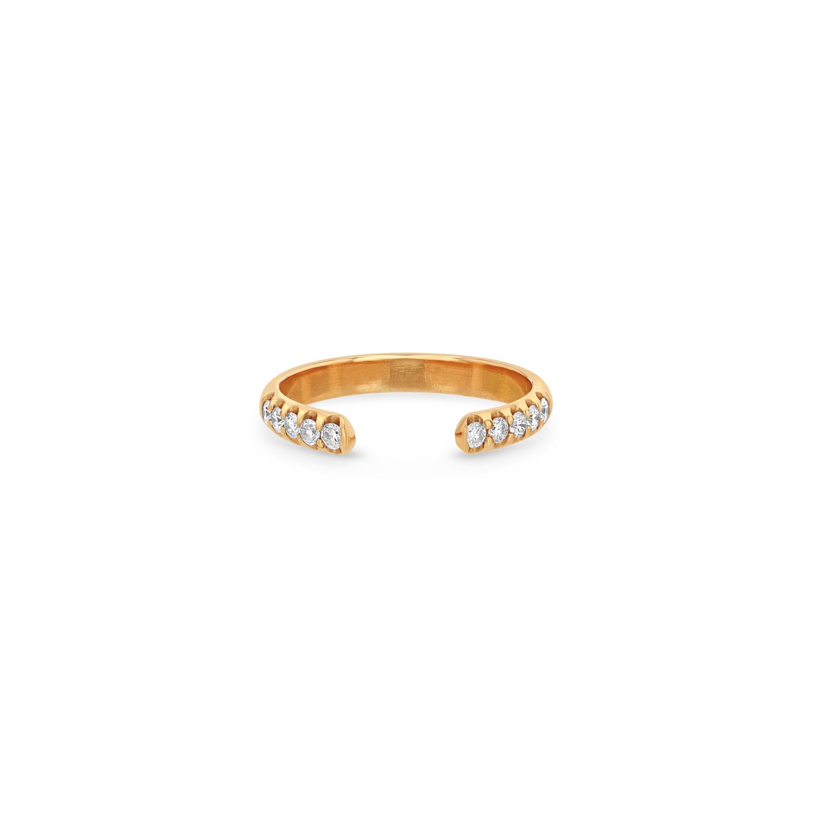 Zoë Chicco 14k Gold Open Half Round Ring with 10 Pavé