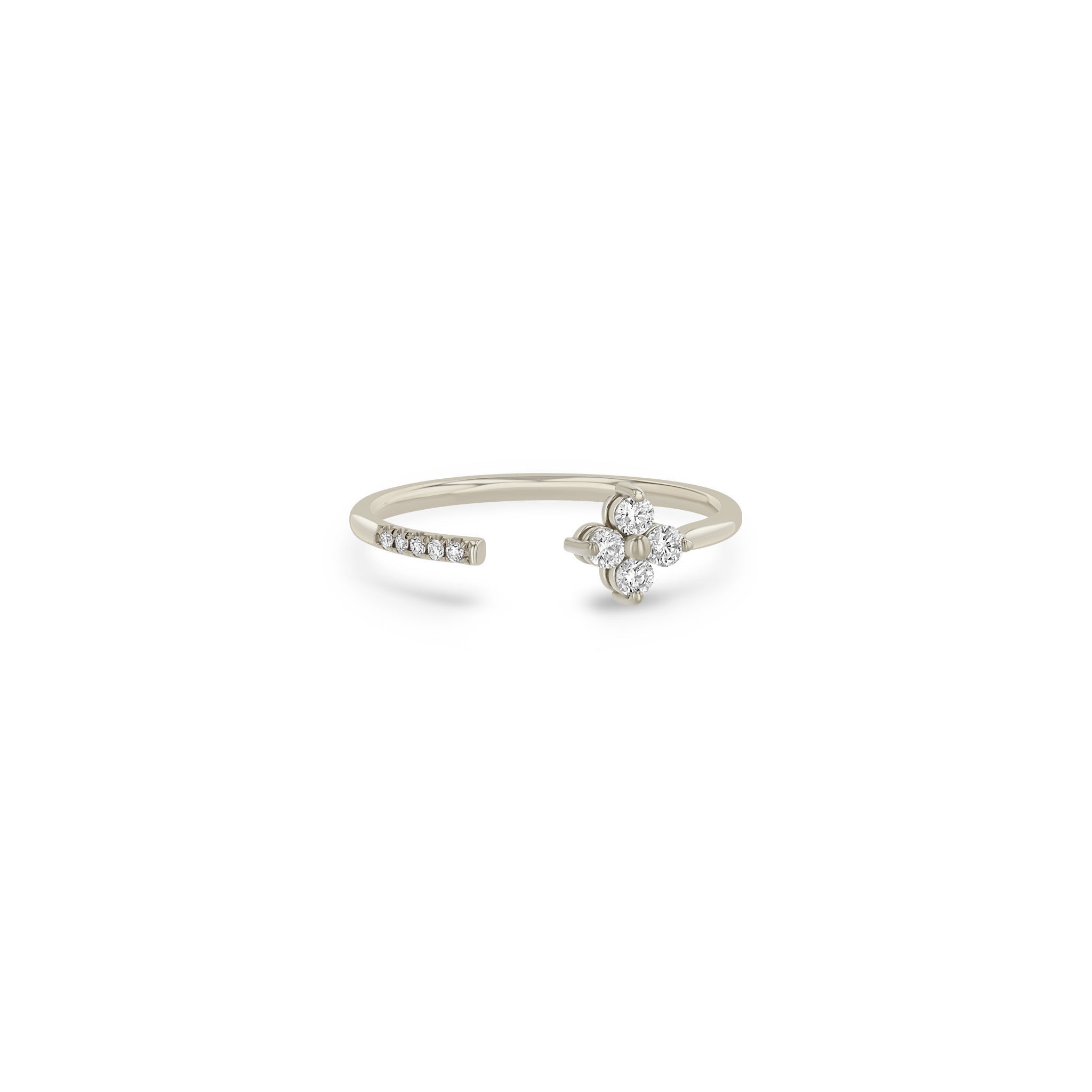 Zoë Chicco 14k Gold Prong Diamond Quad & Pavé Diamond Open Ring