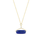 Zoe Chicco 14k Lapis Roller Bead Pendant Gold Linked Bar Necklace