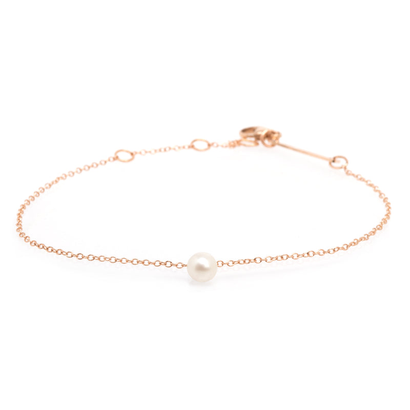 Zoë Chicco 14k Gold Single Pearl Charm Bracelet