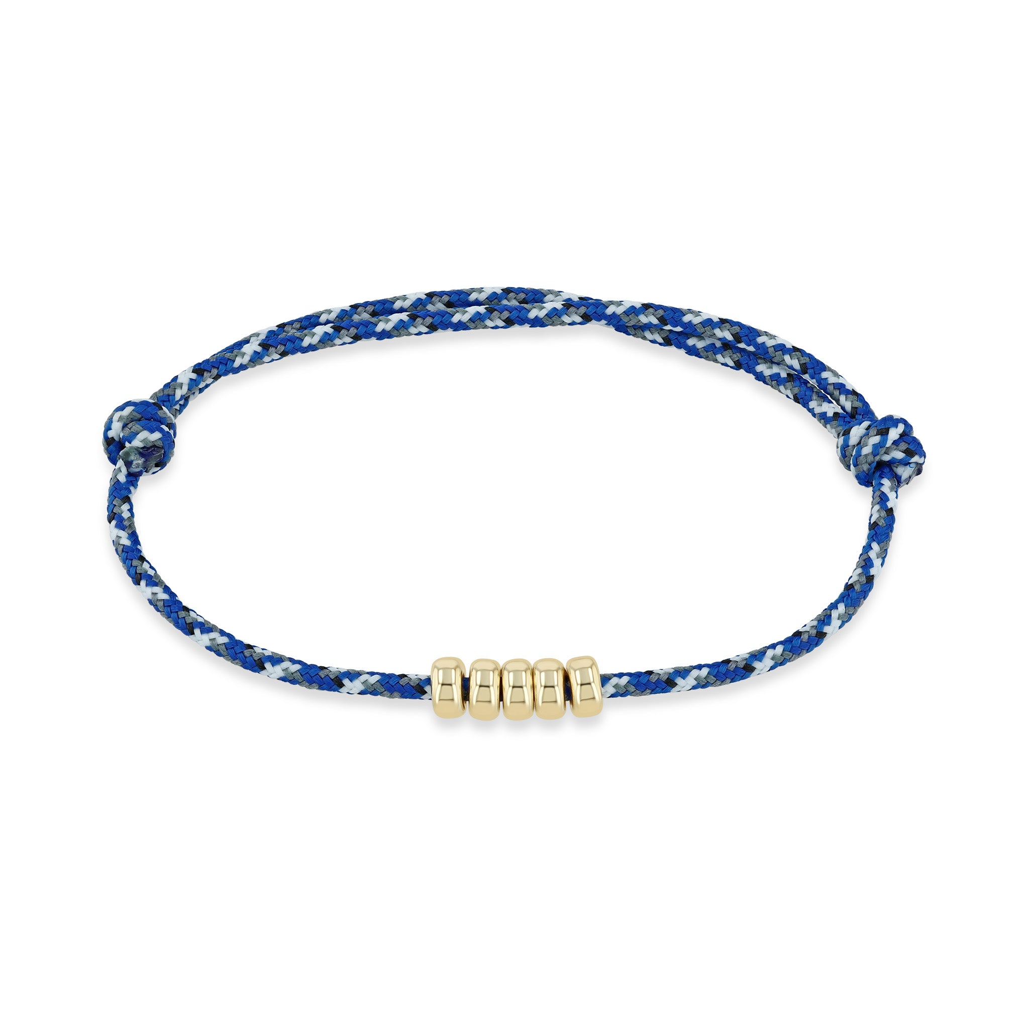 Zoë Chicco 14k 5mm Gold Rondelle Bead Navy Mix Paracord Bracelet
