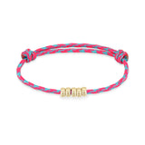 Zoë Chicco 14k 6mm Gold Rondelle Bead Paracord Bracelet in Pink Blue