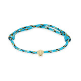 Zoë Chicco 14k Gold Midi Bitty Seashell Paracord Bracelet in Blue Mix