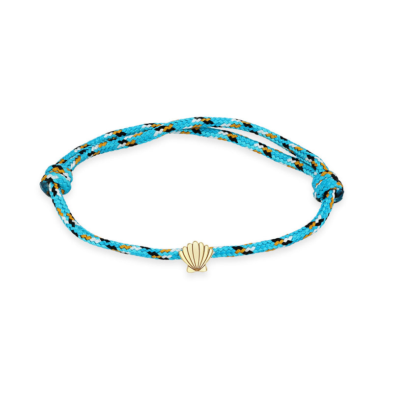 Zoë Chicco 14k Gold Midi Bitty Seashell Paracord Bracelet in Blue Mix