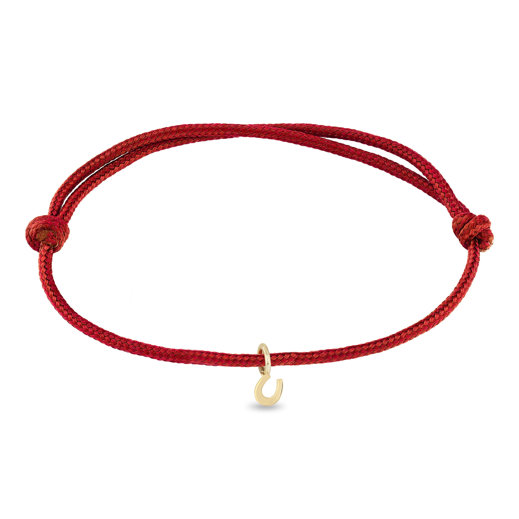 14k Midi Bitty Horseshoe Charm Paracord Bracelet