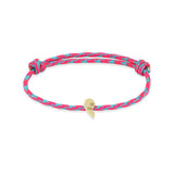 Zoë Chicco 14k Gold Midi Bitty Best Friends Left Heart Paracord Bracelet in Pink Blue