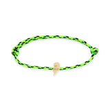 Zoë Chicco 14k Gold Midi Bitty Best Friends Right Heart Paracord Bracelet in Neon Green Black