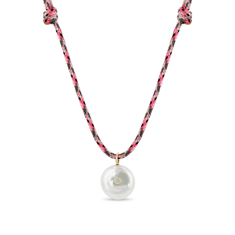 Zoë Chicco 14k Gold Reversible Black & White Diamond Pearl Disc