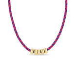 Zoë Chicco 14k 6mm Gold Rondelle Bead Paracord Necklace in Pink Purple