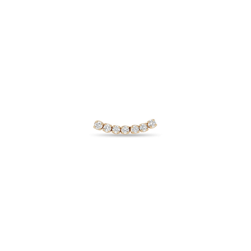 14k 7 Prong Diamond Curve Studs