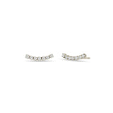 14k 7 Prong Diamond Curve Studs