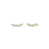 14k 7 Prong Diamond Curve Studs