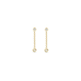 Zoë Chicco 14k Gold Prong Diamond & Floating Diamond Chain Drop Earrings