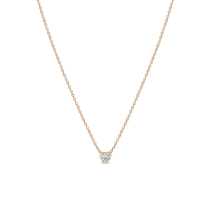 Zoë Chicco 14k Gold Prong Heart Shaped Diamond Necklace