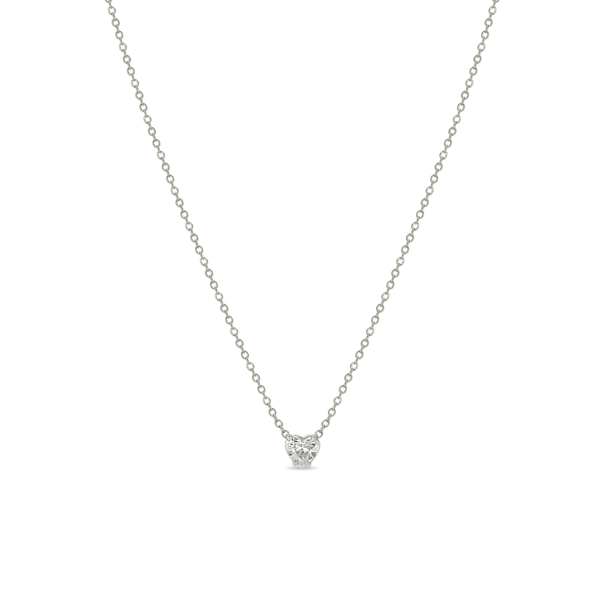 Zoë Chicco 14k Gold Prong Heart Shaped Diamond Necklace