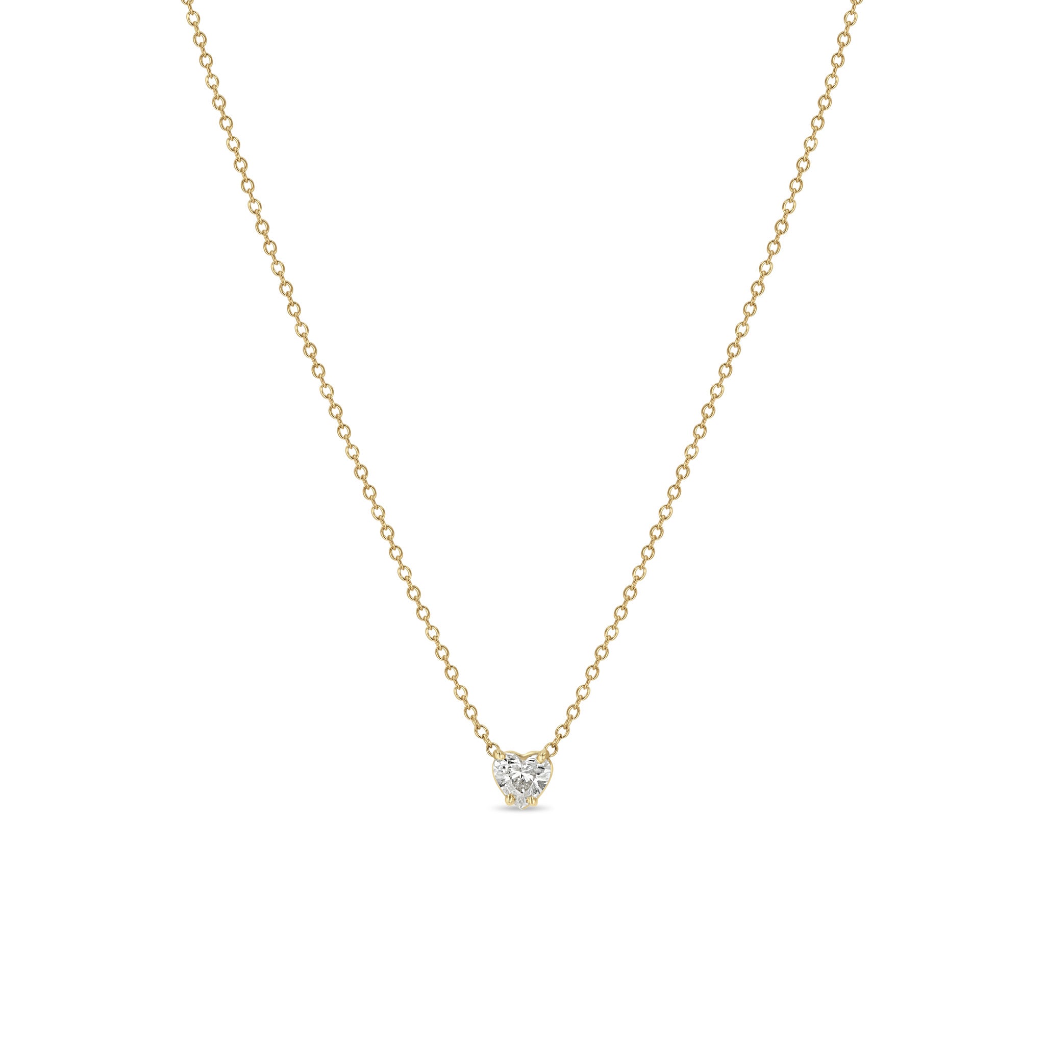 Zoë Chicco 14k Gold Prong Heart Shaped Diamond Necklace