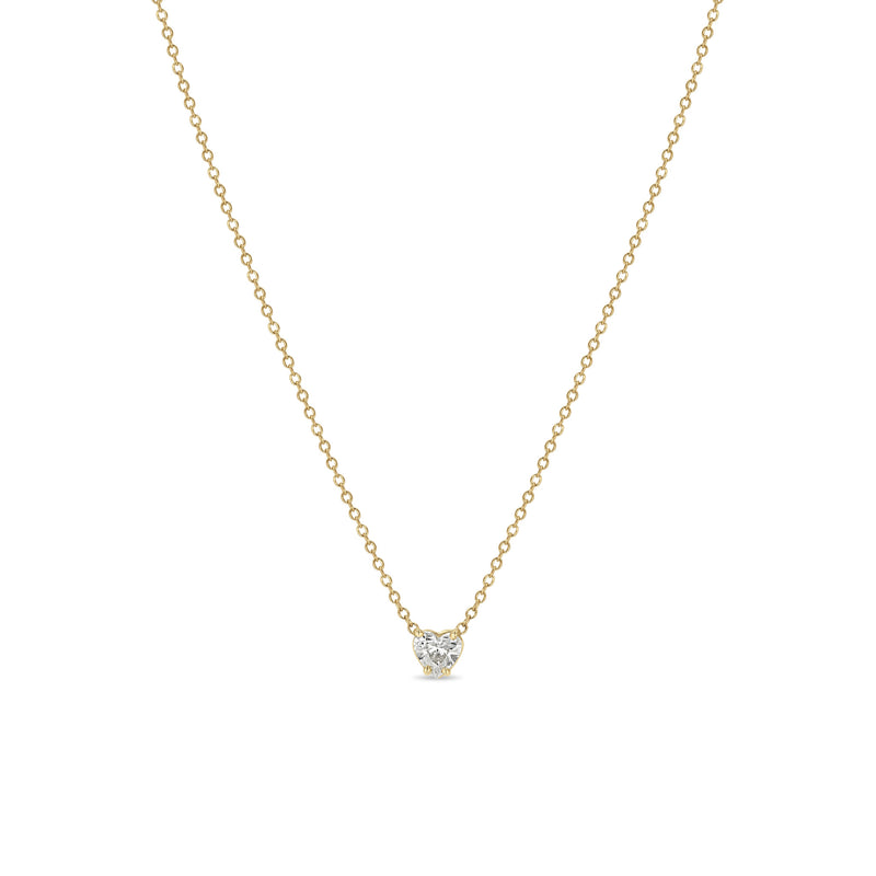 Zoë Chicco 14k Gold Prong Heart Shaped Diamond Necklace