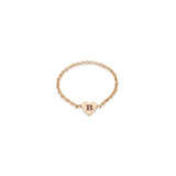 Zoë Chicco 14k Gold Initial Heart Chain Ring engraved with the letter B