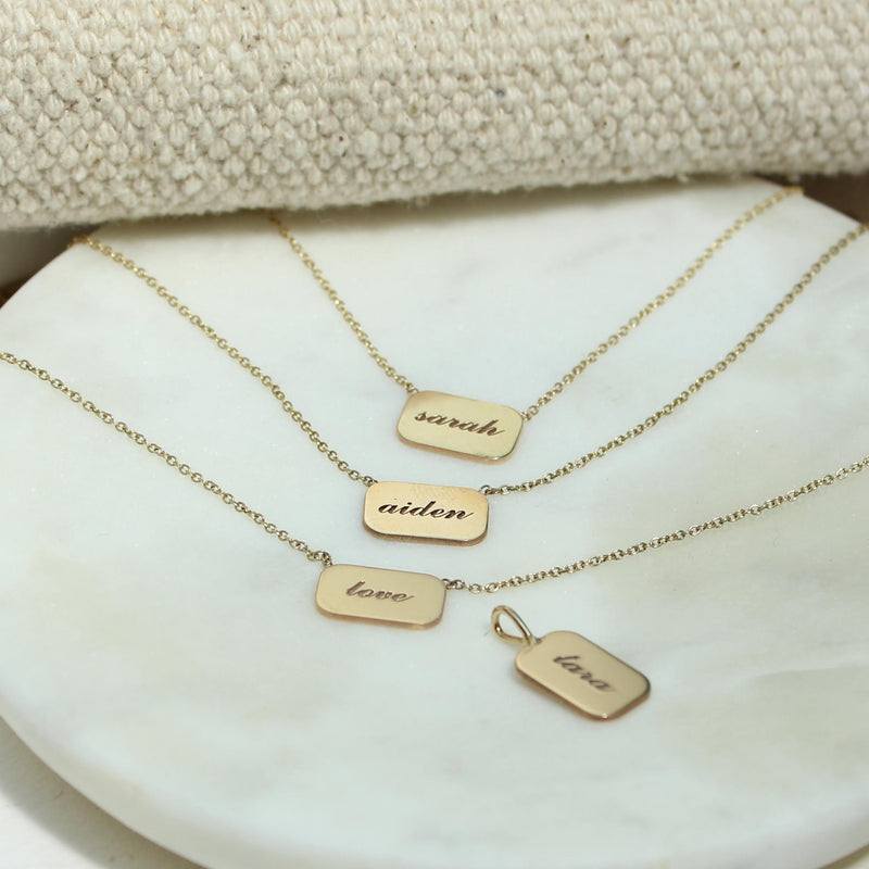 14K Gold Personalized NamePlate Necklace
