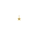 Zoe Chicco 14k gold small star-shaped charm pendant with a letter 'S' on a white background