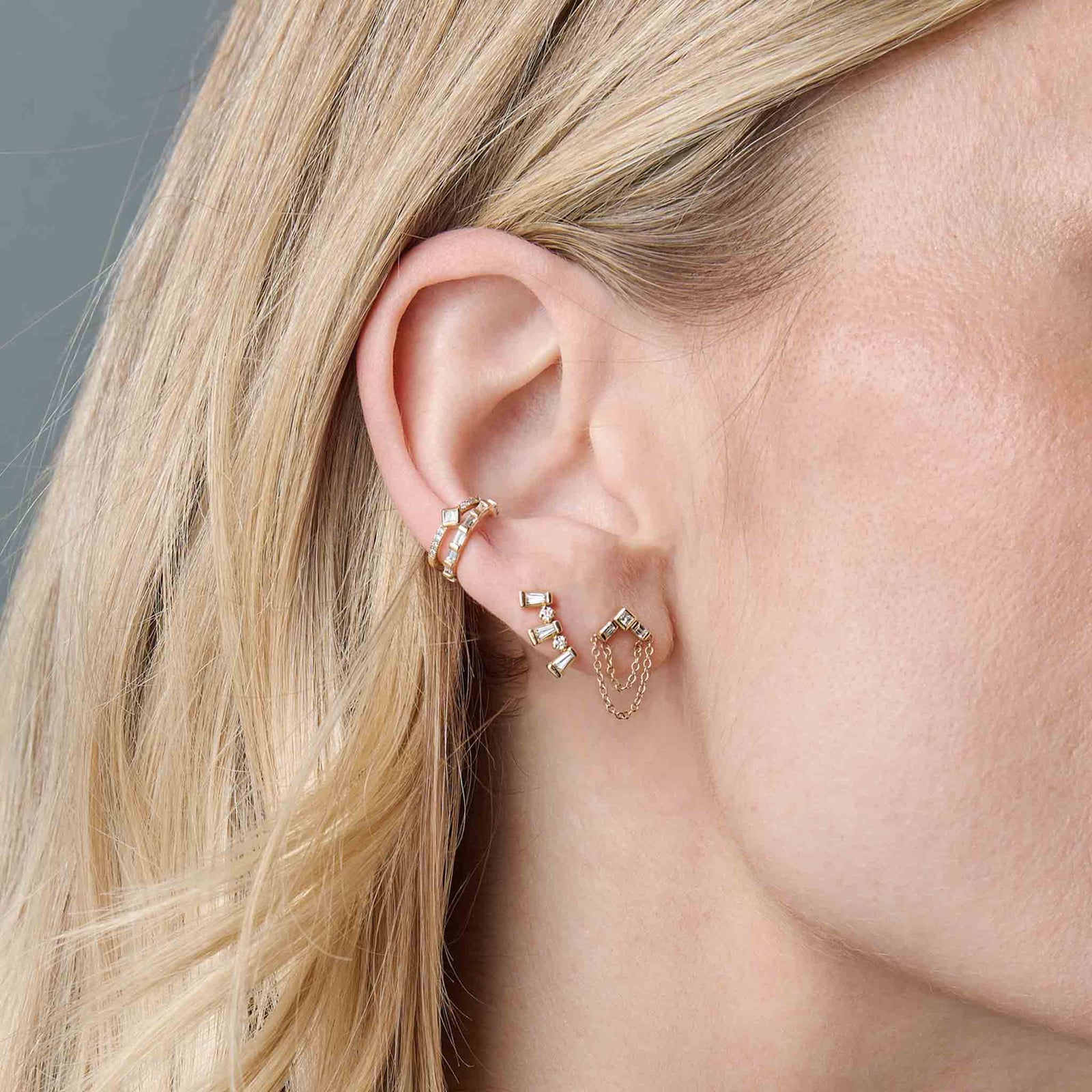 Zoe Chicco イヤーカフ ピアス 14K ゴールド ダイヤモンド Zoë Chicco 14k Gold 5 Diamond Chubby Ear Cuff – ZOË CHICCO