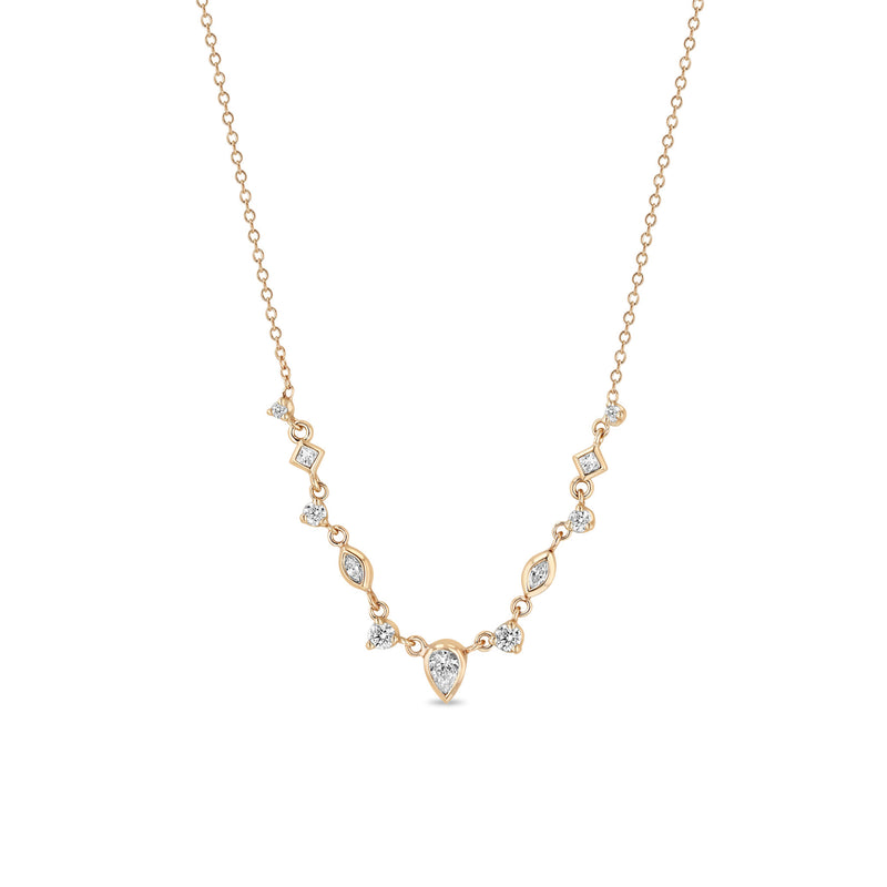 Zoë Chicco 14k Gold 11 Linked Mixed Fancy Cut Diamond Necklace