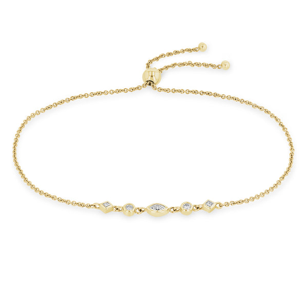 Zoë Chicco 14k Gold 5 Linked Mixed Cut Diamond Bolo Bracelet