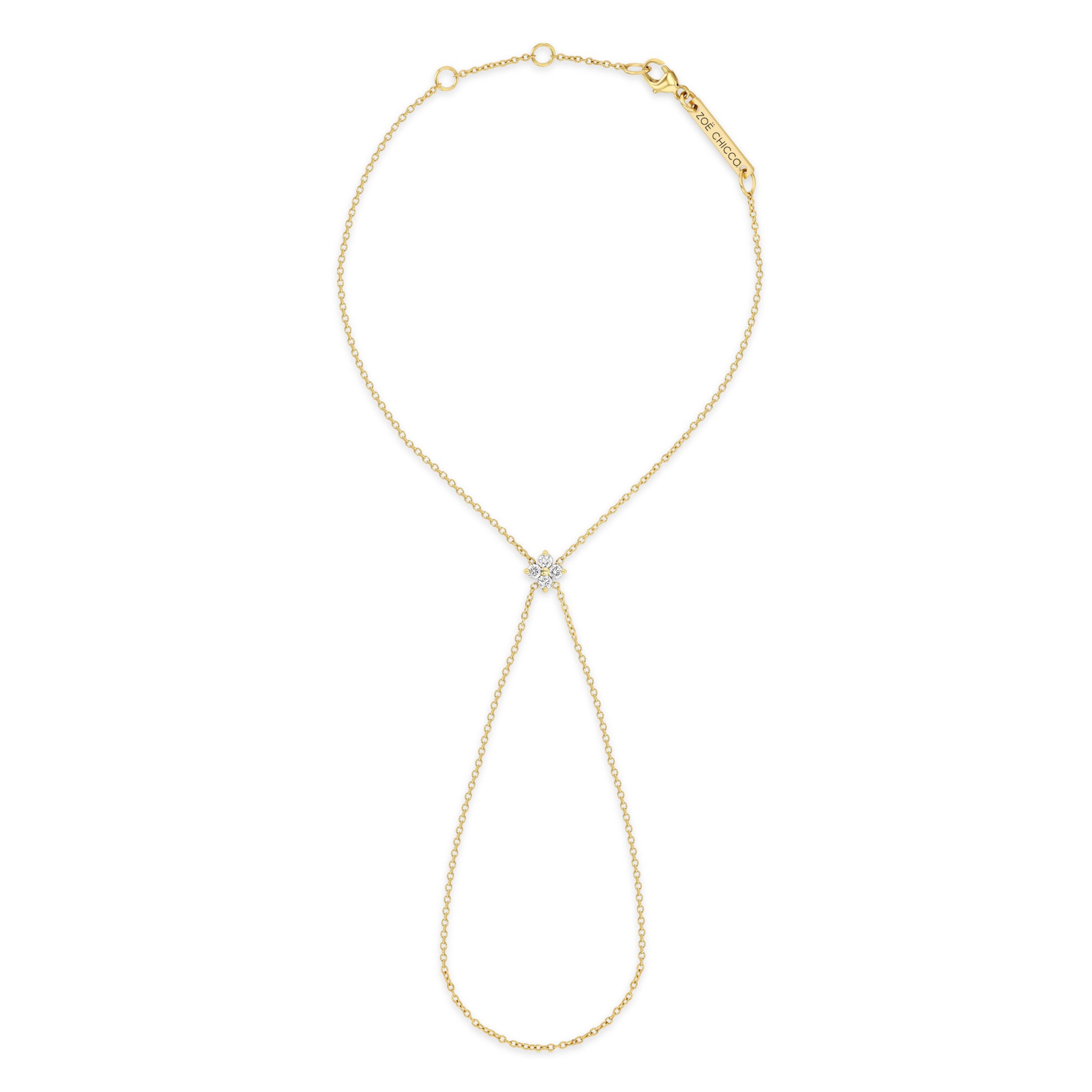Zoë Chicco 14k Gold Prong Diamond Quad Hand Chain