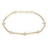 Zoë Chicco 14k Gold 5 Prong Diamond Quad Station Box Chain Bracelet