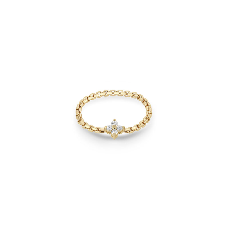 Zoë Chicco 14k Gold Prong Diamond Quad Box Chain Ring