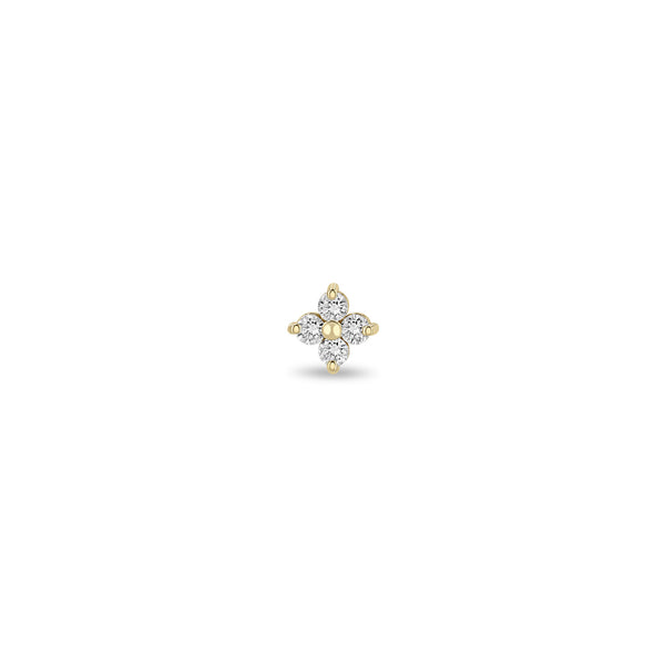 Single Zoë Chicco 14k Gold Prong Diamond Quad Stud Earring