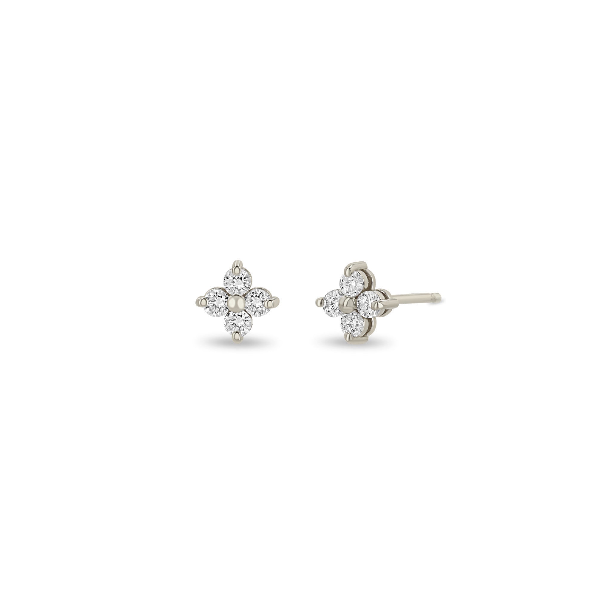 Zoë Chicco 14k Gold Prong Diamond Quad Stud Earrings