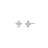 Zoë Chicco 14k Gold Prong Diamond Quad Stud Earrings
