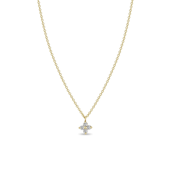 Zoë Chicco 14k Gold Prong Diamond Quad Necklace