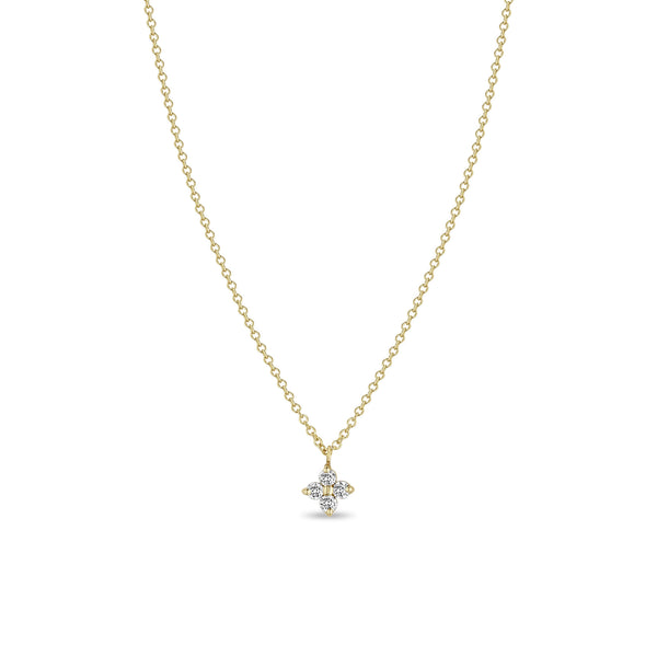 Zoë Chicco 14k Gold Prong Diamond Quad Necklace – ZOË CHICCO