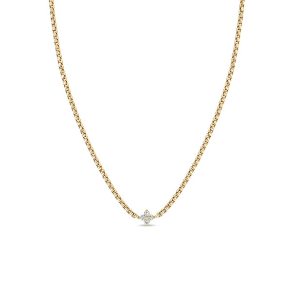 Zoë Chicco 14k Gold Prong Diamond Quad Box Chain Necklace – ZOË CHICCO