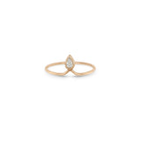 Zoë Chicco 14k Gold Vertical Pear Diamond Bezel Crown Ring