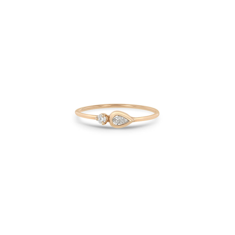 Zoë Chicco 14k Gold Pear Diamond Bezel & Prong Diamond Ring