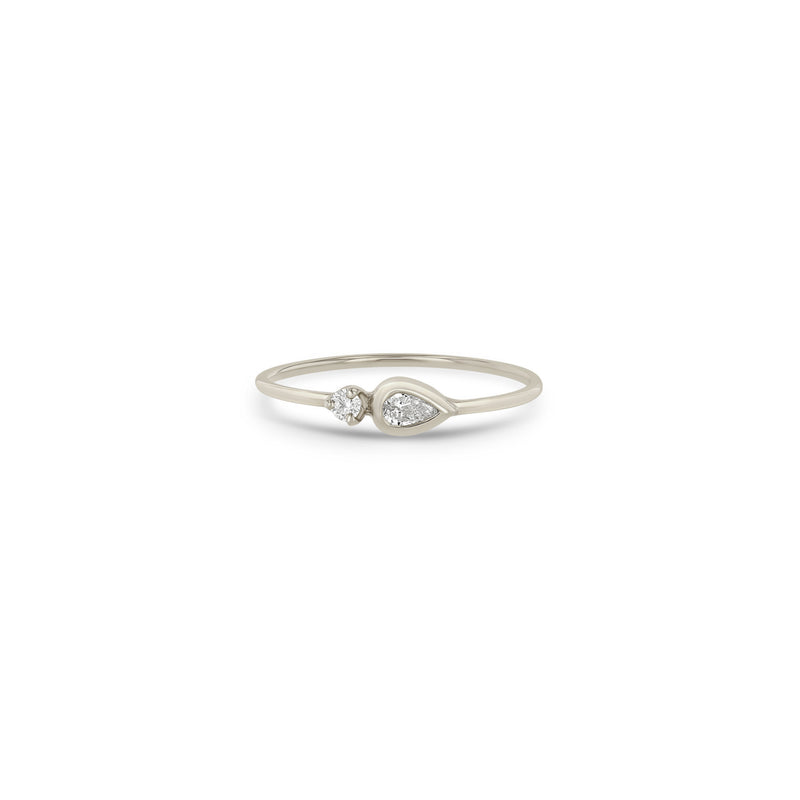 Zoë Chicco 14k Gold Pear Diamond Bezel & Prong Diamond Ring