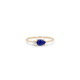 Zoe Chicco 14k Rose Gold Pear Lapis & Prong Diamond Ring